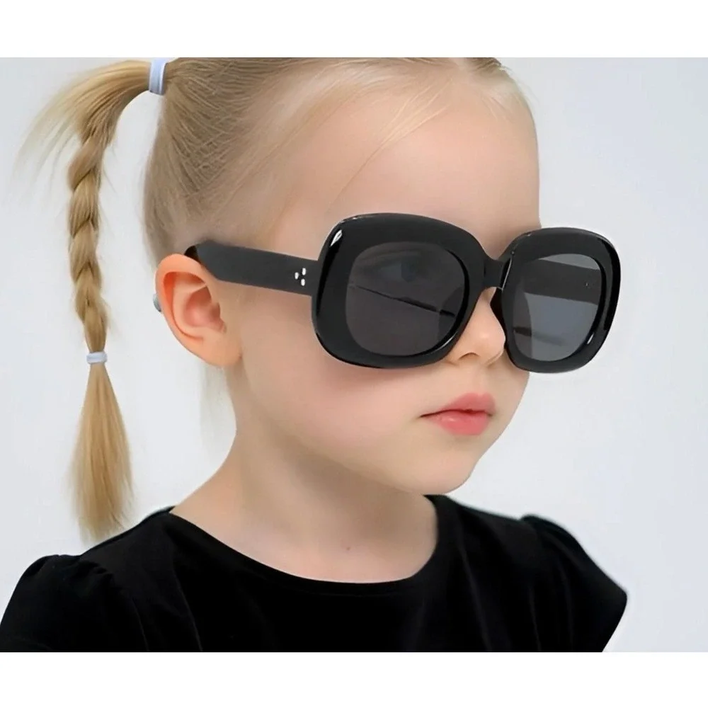 Kids Black Oversized Square Sunglasses UV Protection Fashion Eyewear Girls Gafas